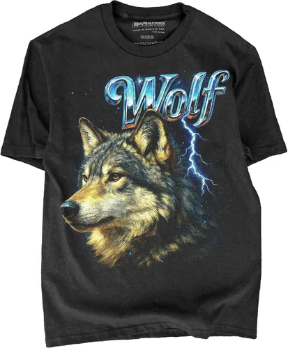 Vista 17 de Camiseta de Heavy Metal de los 80s con Animal en Negro - 100% Algodón - para Hombre y Mujer