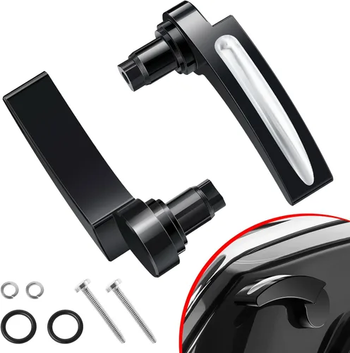 Vista 12 de Kit de cierre de alforja Amazicha Acero inoxidable con elevador de bolsa de sillín negro brillante para Harley Davidson Touring Street Glide Electra