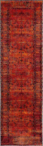 Vista 2 de SAFAVIEH Vintage Hamadan Collection - Alfombra de pasillo, 2.3 x 14 pies, naranja, diseño oriental tradicional persa, no desprende pelusa y de fácil