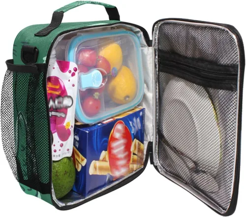 Vista 5 de Wudan Alligator - Bolsas de almuerzo verde cocodrilo para niños y niñas, con aislamiento pequeño, hielera, lonchera para niños, escuela, oficina