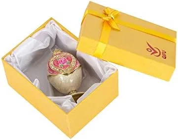 Vista 6 de QIFU Pintado a mano estilo huevo de Pascua decorativo con bisagras joyería baratija caja regalo único para la familia