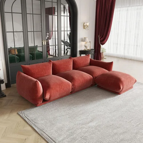 Vista 10 de JACH Sofá moderno de chenilla, sofá de chenilla con cojín grueso, sofá de felpa de 77 pulgadas para espacios pequeños, sala de estar, dormitorio