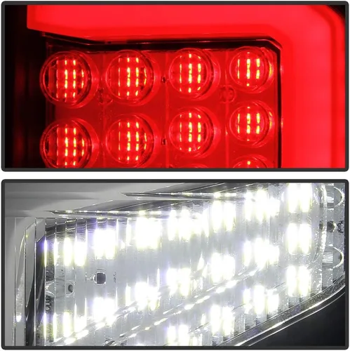 Vista 6 de ACANII - Para [modelo incandescente] Nissan Titan 2016-2021 Titan XD negro ahumado LED tubo luces traseras lámparas izquierda y derecha