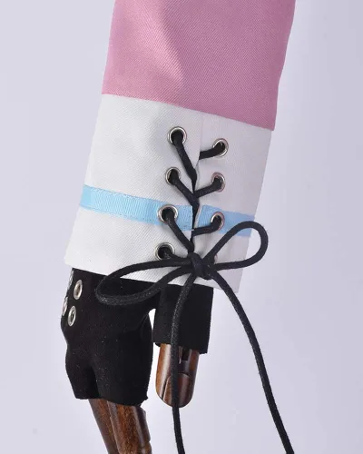 Vista 3 de Cosplayfm Disfraz de anime para mujer conjunto completo de uniforme escolar rosa con cinturón