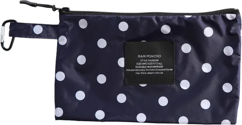 Vista 7 de Poncho impermeable de poliéster con capucha y cremallera, para mujer, poncho para lluvia para mujer.