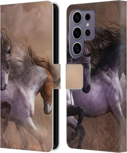 Vista 45 de Head Case Designs Officially Licensed Laurie Prindle A Morgan Christmas Western Stallion Leather Wallet Case Compatible with Samsung Galaxy A07 4G