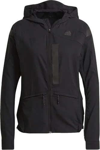 Vista 4 de adidas Marathon - Chaqueta translúcida para mujer, Negro