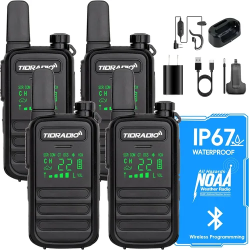Vista 11 de TIDRADIO TD-M11 Walkie Talkies impermeable IP67, programación Bluetooth de aplicación/web, radios bidireccionales FRS de largo alcance, copia freq