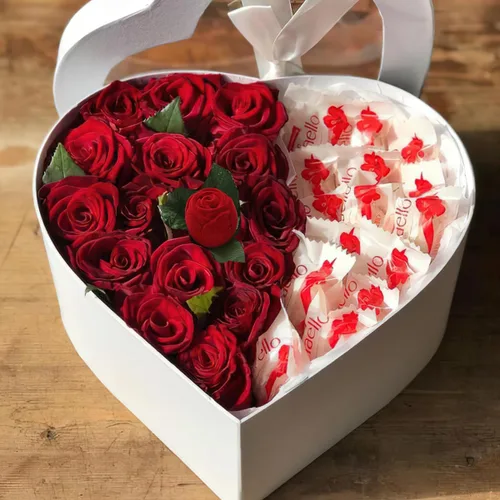 Vista 8 de BASEMMAHER Caja de anillo de rosa de terciopelo rojo para el día de San Valentín, ramo de flores de compromiso romántico, joyero, joyero, baratijas
