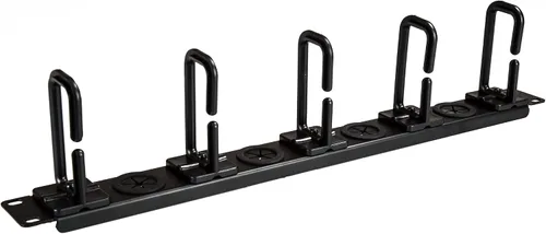 Vista 6 de StarTech Organizador de gestión de cables de 1U de 19 pulgadas, gancho de anillo en D, administrador de cables de rack de red/servidor, panel