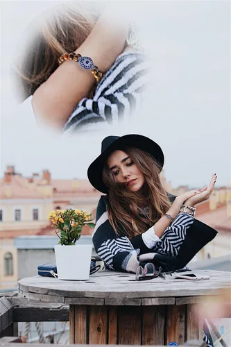 Vista 4 de Pulsera contra el mal de ojo para mujer, pulsera elástica con cuentas de ojo de tigre de 0.315 in para protección y bendición