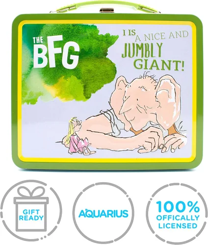 Vista 8 de AQUARIUS Dahl- The BFG Fun Box - Caja de almacenamiento de lata resistente con mango de plástico y cubierta frontal en relieve, mercancía