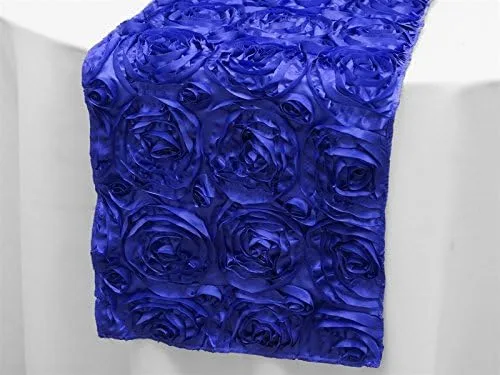 Vista 3 de Runner Linen Factory - Mantel rectangular de satén 3D con roseta grandiosa para decoración de bodas, fiestas y eventos de Runner Linen Factory Rosa