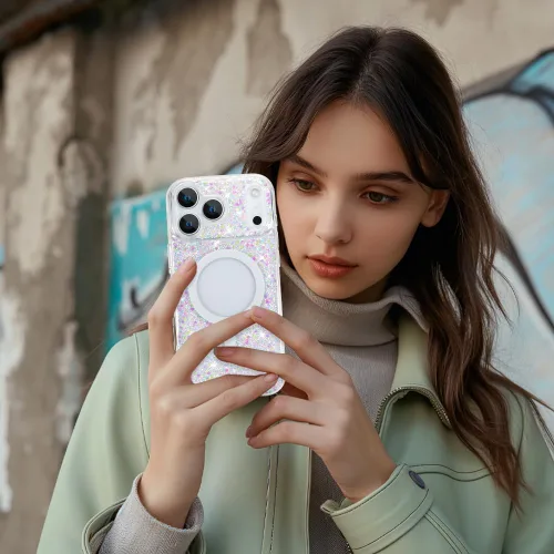 Vista 6 de Bonoma - Funda para iPhone 17 Pro Max 2025 con cristales brillantes, purpurina brillante