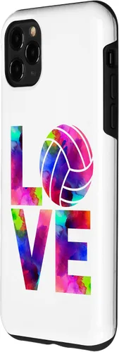 Vista 2 de Funda para iPhone 11 Pro Max Love Volleyball Watercolor Girl Team Tournament Retro Vibe