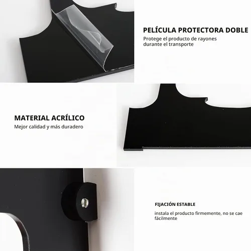 Vista 4 de Soporte de pared para katana - Soporte de espada de plexiglás negro - Soporte para espada samurái