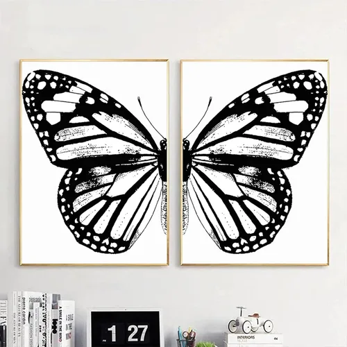 Vista 8 de BACKYMRJCART Arte abstracto de garza blanca para pared, cuadro de grulla, arte de pared para dormitorio, arte en lienzo de gran garza azul, póster