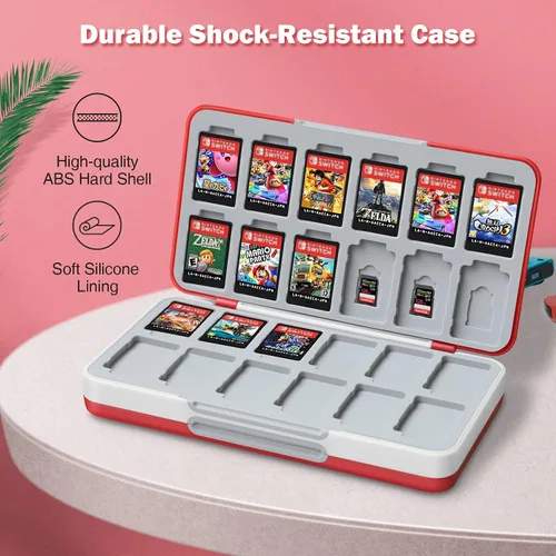 Vista 4 de KENOBEE Funda para tarjetas de juego para Nintendo Switch & Switch modelo OLED, bonita funda de almacenamiento de juegos Switch con 48