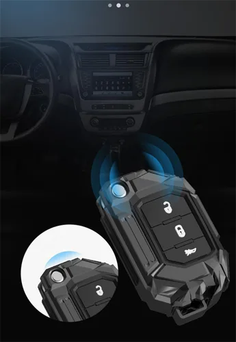 Vista 7 de Funda de aleación de zinc para llavero compatible con Jeep Wrangler Gladiator JL JLU Sahara Rubicon The Sport JT Overland Sport S 2018-2023