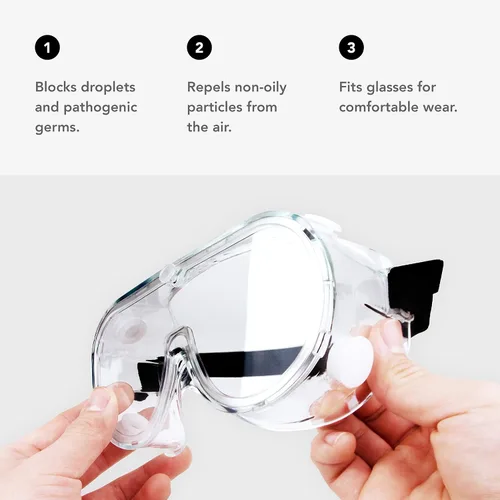 Vista 3 de V by Vye - Gafas de seguridad Paquete de 10 gafas protectoras antivaho transparentes para hombres y mujeres para el trabajo y el juego - Se