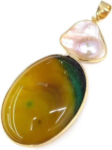 Vista 7 de LE SKY colgantes de piedra natural perlas de agua dulce y concha de abulón colgantes para la fabricación de joyas 31X76mm (2 PCS)., Piedra Perla
