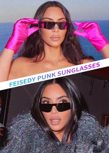 Vista 3 de FEISEDY Gafas de sol futuristas punk sin montura de una pieza, gafas de sol Miorred Shades para mujeres y hombres B2927