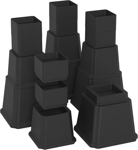 Vista 19 de Elevadores de cama de 1 pulgada, resistentes, paquete de 4 elevadores de muebles de cama, elevadores de 1,500 libras para sofá y mesa, color blanco