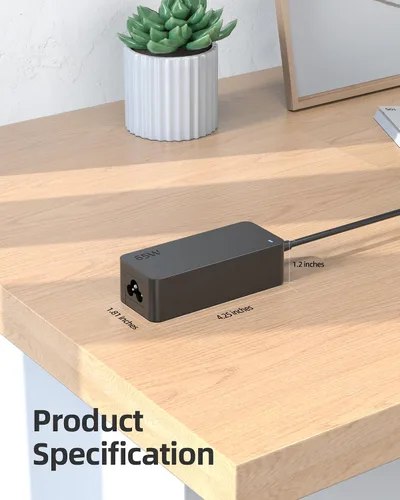 Vista 5 de Nicpower Cargador USB C de 65 W compatible con portátil LG Gram – Carga rápida PD, luz indicadora, cable de alimentación extra largo de 10 pies, 6+