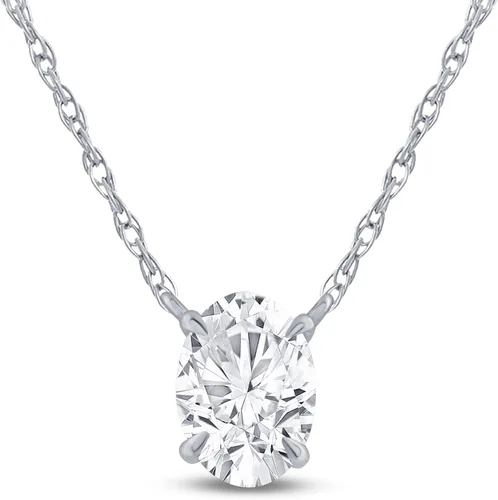 Vista 24 de La Joya 1/2-2 CT Lab Grown Diamond Necklace 14K White Gold Multi Shape Oro blanco