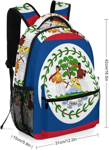 Vista 2 de Banderas de viaje para laptop con la bandera de Belice, unisex, a la moda, para la universidad