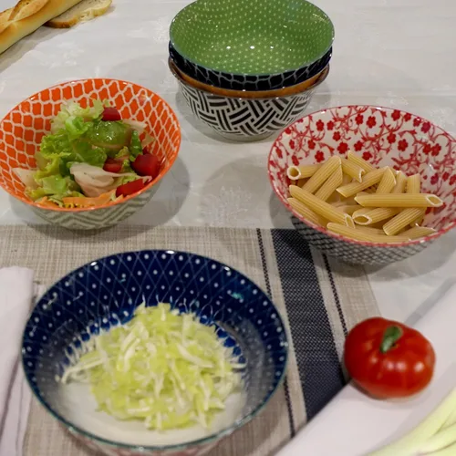 Vista 4 de Soho - Juego de cuencos de porcelana de 6.25 pulgadas, pequeños cuencos de arroz, sopa, helado, laterales y cuencos de inmersión de 6.25 pulgadas