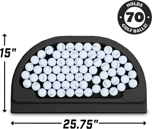 Vista 3 de GoSports All-Weather Golf Ball Trays with 70 Ball Capacity - Black or Green - Compatible with All Hitting Mats