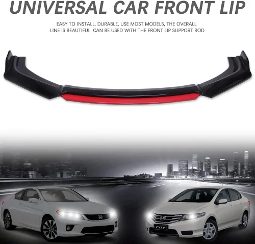 Vista 7 de Alerón universal para parachoques delantero, difusor de alerón de barbilla, protector de ala protectora, kit de carrocería de coche con extensión