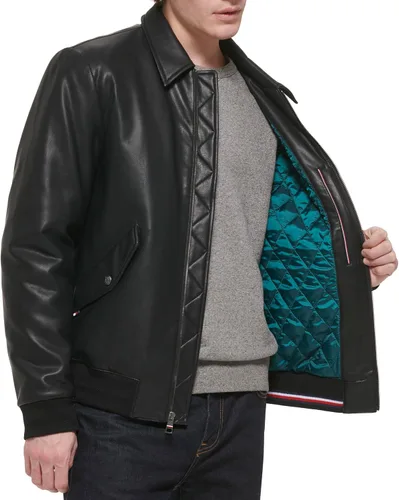 Vista 5 de Tommy Hilfiger Chaqueta bomber de piel sintética para hombre