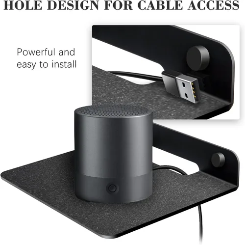 Vista 3 de Estante flotante pequeño para altavoces, estante de montaje en pared antideslizante de 6 pulgadas para cámaras, monitores de bebé, altavoz