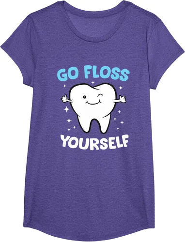 Vista 21 de Camiseta higienista dental, asistente dental, Go Floss Yourself dentista, Negro, S