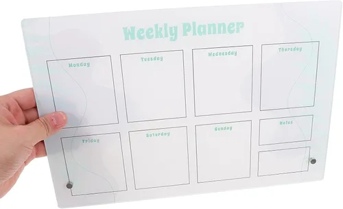 Vista 3 de WOONEKY Magnetic Dry Erase Planner Board Acrylic Desktop Weekly Monthly Schedule Organizer with Fridge Magnets and to-do List Memo Board for Home
