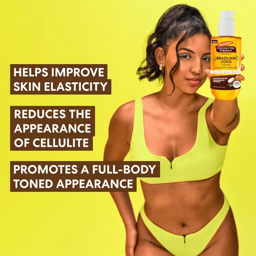 Vista 5 de Palmer's Fórmula de Aceite de Coco Brasileño Coco Aceite Corporal Reafirmante con Vitamina E, 6.5 onzas líquidas, ayuda a tensar y reafirmar la piel