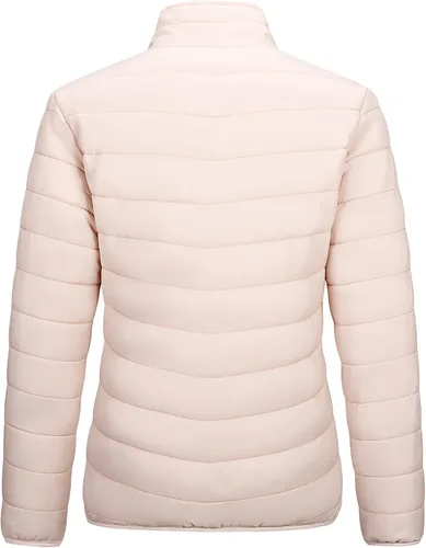 Vista 4 de Outdoor Ventures Chaqueta acolchada corta acolchada con cremallera completa para mujer, abrigo de invierno ligero y cálido