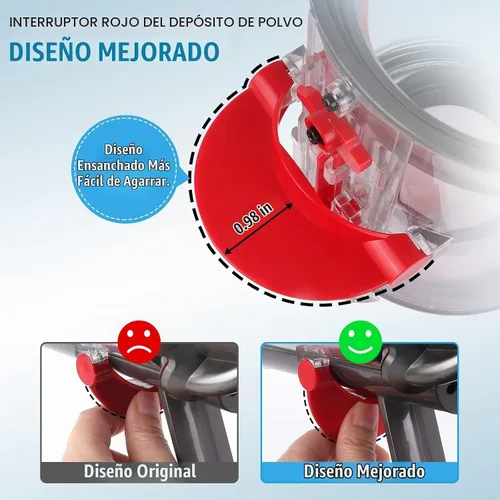 Vista 3 de Contenedor de polvo mejorado compatible con el recipiente de aspiradora Papelera V10