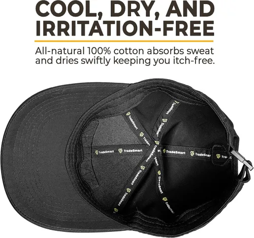 Vista 4 de TradeSmart Sombrero táctico negro con velcro para hombres y mujeres, gorra de béisbol con bandera estadounidense + parche de bandera estadounidense