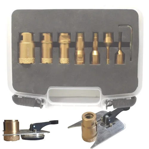 Vista 47 de Kit de brocas de diamante para azulejos - Juego de vidrio y porcelana, paquete de 5: 3/16", "1/4", "1/2" brocas de diamante para cerámica