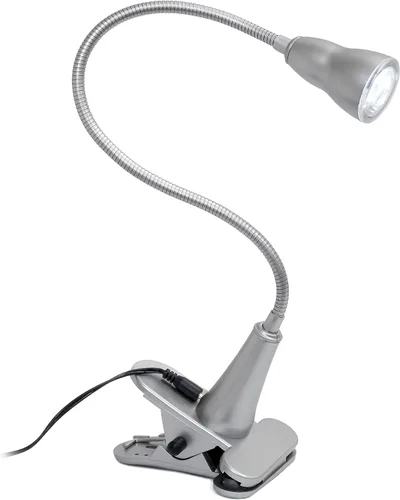 Vista 3 de Simple Designs LD2015-SLV 1W LED cuello de cisne Clip luz lámpara de escritorio