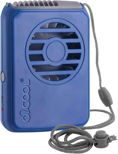 Vista 11 de O2COOL Ventilador de enfriamiento de cordón ajustable con batería USB de viaje personal para cuello portátil, (negro)