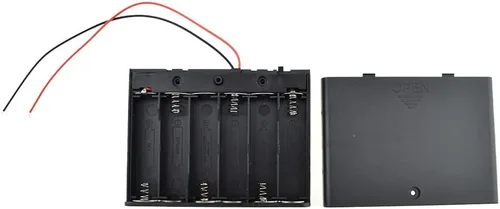 Vista 21 de HAHIYO Paquete de soporte de batería AA de 1.5 V con cubierta resistente de alambre, resortes flexibles, interruptor integrado, baterías, caja