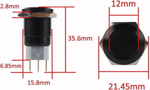 Vista 6 de Conexión a corriente con interruptor a botón con luz LED E Support™ de metal con forma ojo de ángel para autos de 16 mm 12V 3A, Verde Angel Eye