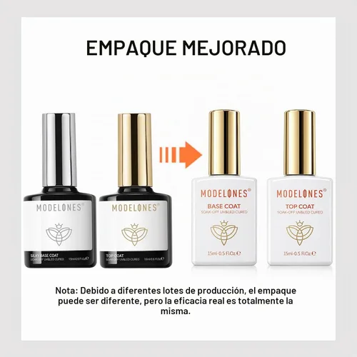 Vista 8 de Modelones - Juego de esmaltes de gel transparente, capa base de gel superior, sin limpieza, 0.5 onzas líquidas Un conjunto claro