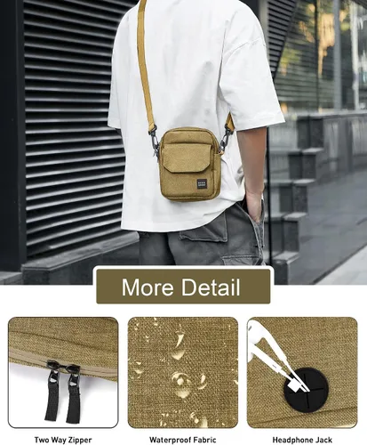 Vista 3 de Small Crossbody Bag Side Shoulder Bag For Men, Women Mini Messenger Bag