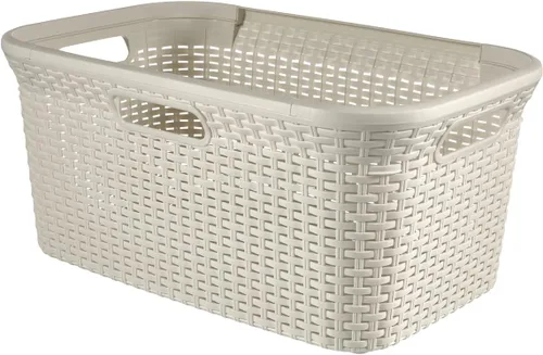 Vista 6 de Curver Style - Cesta de plástico para ropa de 45 litros, color marrón oscuro