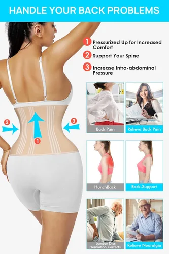 Vista 2 de LUXURY-VITA Entrenador de cintura corto de torso para mujer con grasa del vientre inferior, faja de entrenamiento colombianas